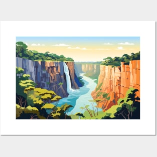 Scenery Panoramic Waterfall Landscape Nature Posters and Art